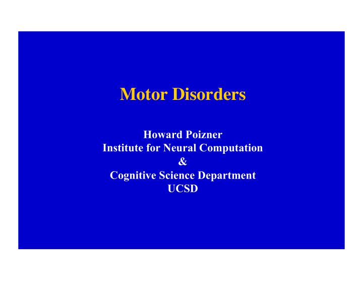 motor disorders