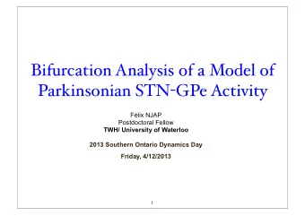 Bifurcation Analysis of a Model of Parkinsonian STN - GPe Activity  Flix NJAP  Postdoctoral