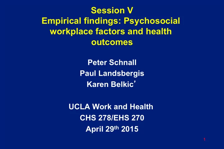 session v empirical findings psychosocial workplace