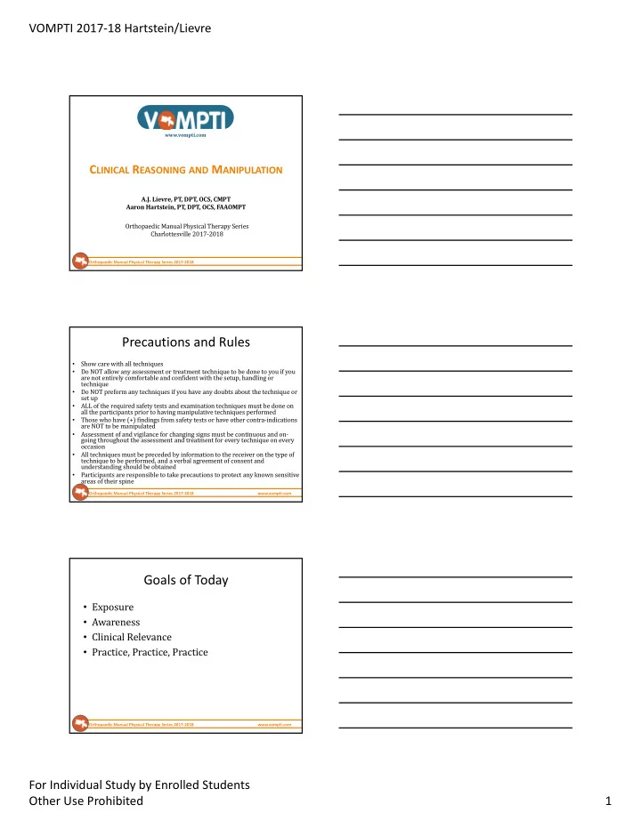 precautions and rules