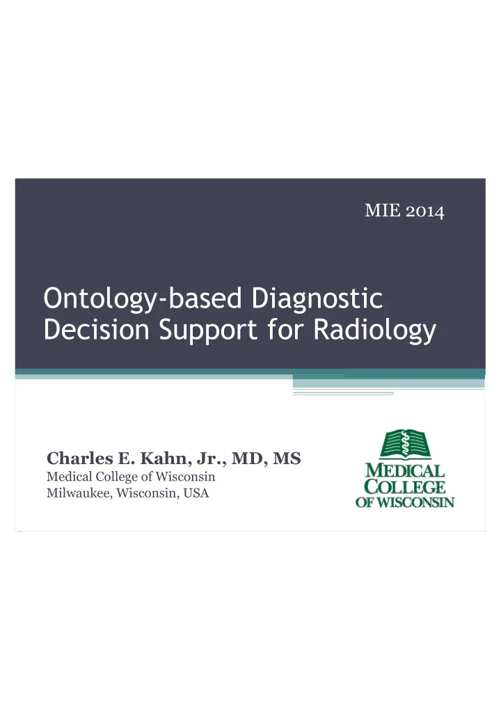ontology based diagnostic decision support for radiology