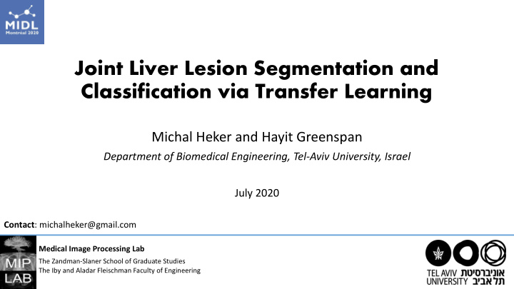 joint liver lesion segmentation and classification via