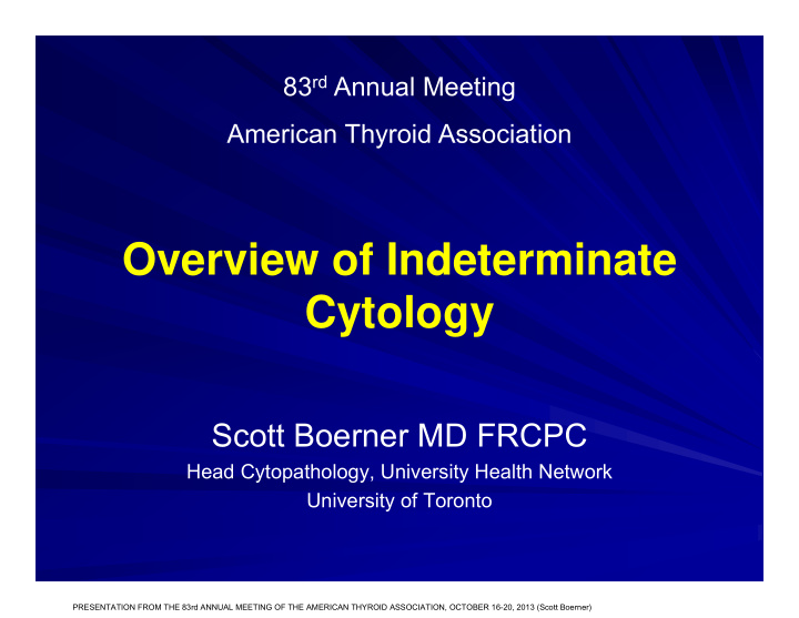 overview of indeterminate cytology
