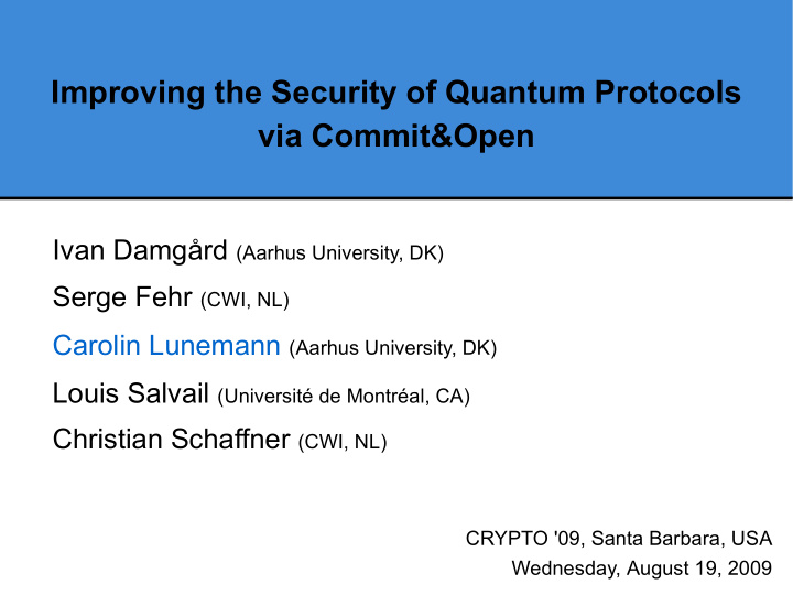 improving the security of quantum protocols