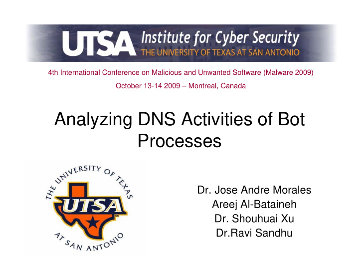 analyzing dns activities of bot processes