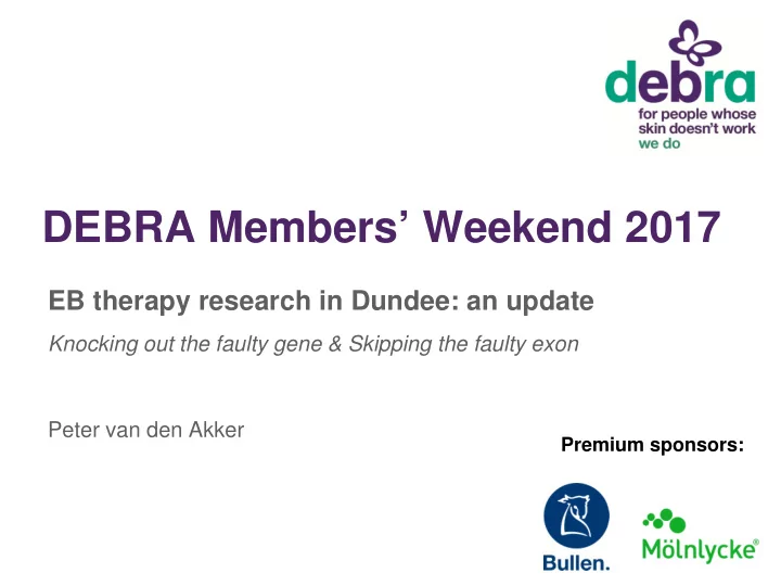 debra members weekend 2017