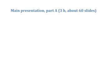 Main presentation, part A (3 h, about 60 slides)  1.  Load concepts and (solar) air-conditioning