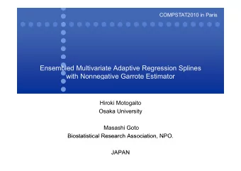 Ensembled Multivariate Adaptive Regression Splines  Ensembled Multivariate Adaptive Regression
