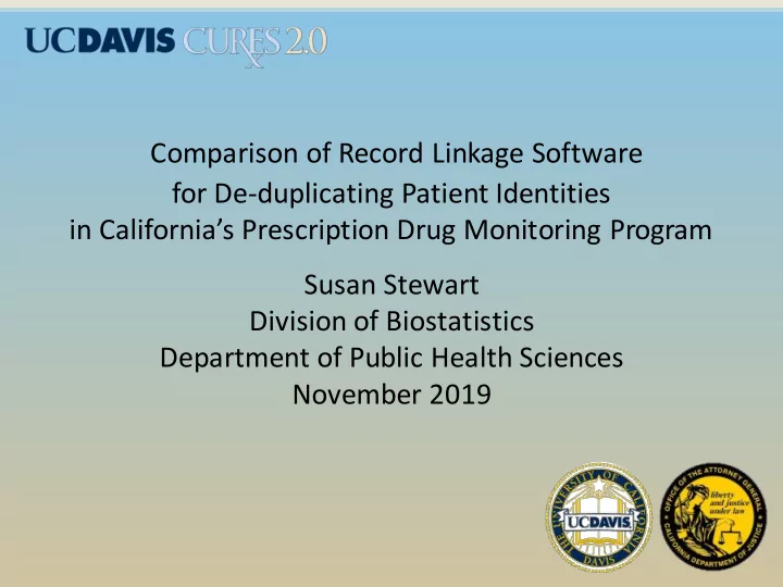 for de duplicating patient identities