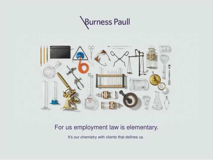 for us employment law is elementary