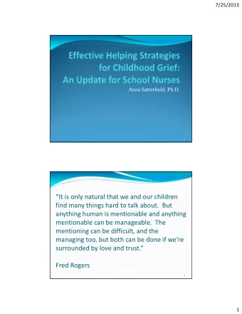 It is only natural that we and our children find many things hard to talk about. But anything