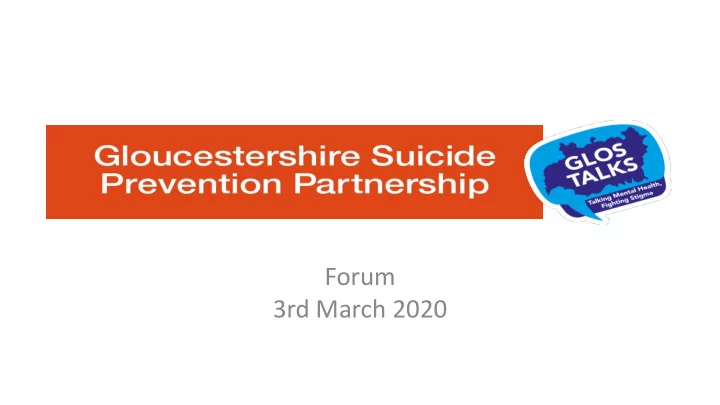 forum 3rd march 2020 agenda