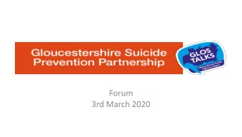 Forum  3rd March 2020 Agenda  1.  Welcome &amp; Introductions  2.  Updates  i. Sub-groups  Nicky
