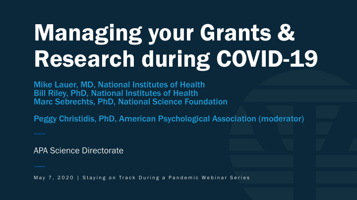 managing your grants research during covid 19