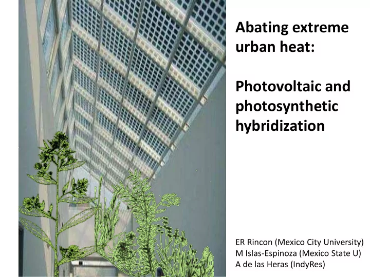 abating extreme urban heat photovoltaic and