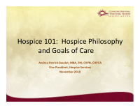 hospice 101 hospice philosophy and goals of care