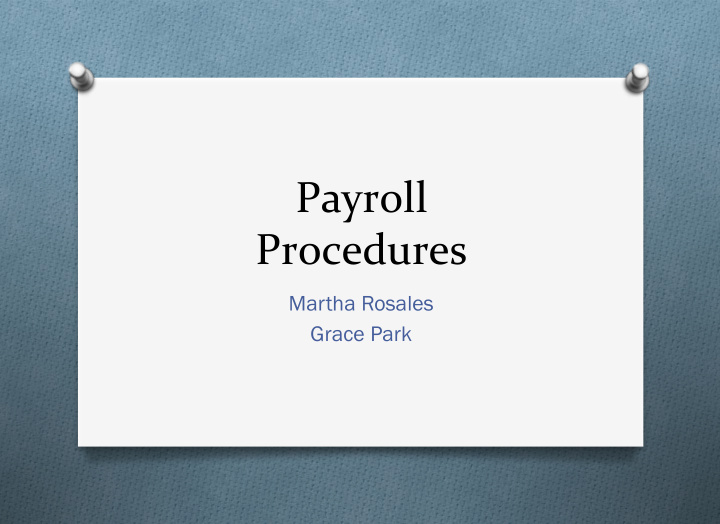 payroll procedures