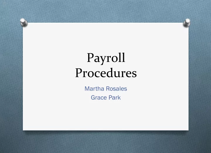 payroll procedures
