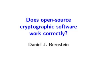 Does open-source  cryptographic software  work correctly?  Daniel J. Bernstein  CVE-2018-0733, an