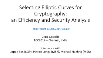 Cryptography:  an Efficiency and Security Analysis  http://eprint.iacr.org/2014/130.pdf  Craig