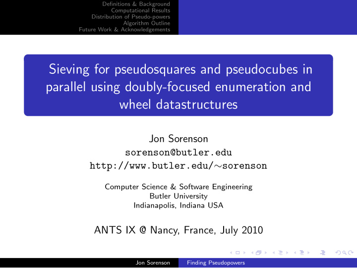 sieving for pseudosquares and pseudocubes in parallel