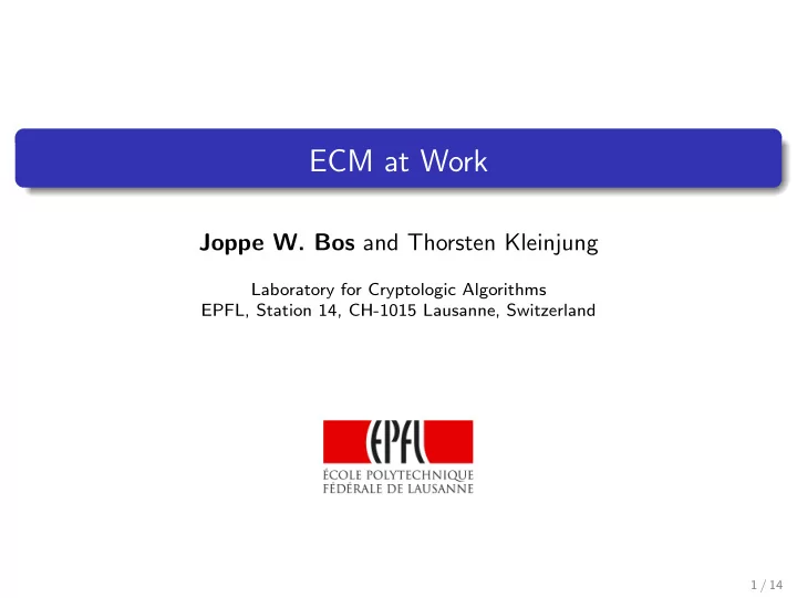 ecm at work