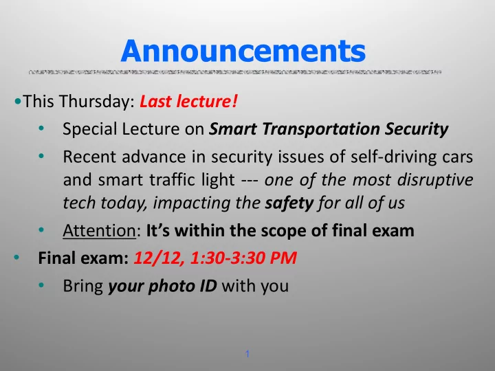 announcements