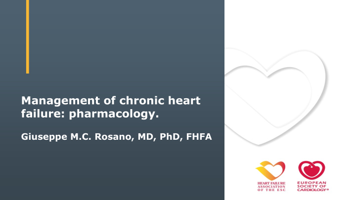 management of chronic heart failure pharmacology