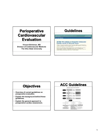 Perioperative  Perioperative  Guidelines  Guidelines  Cardiovascular  Cardiovascular  Evaluation