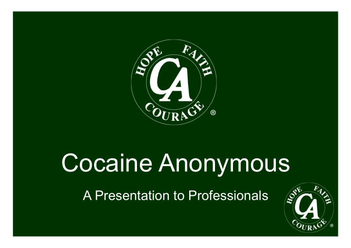 cocaine anonymous