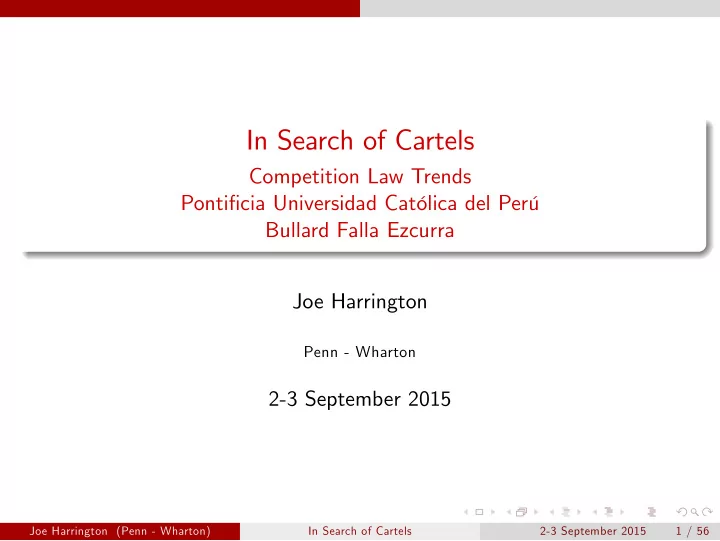 in search of cartels