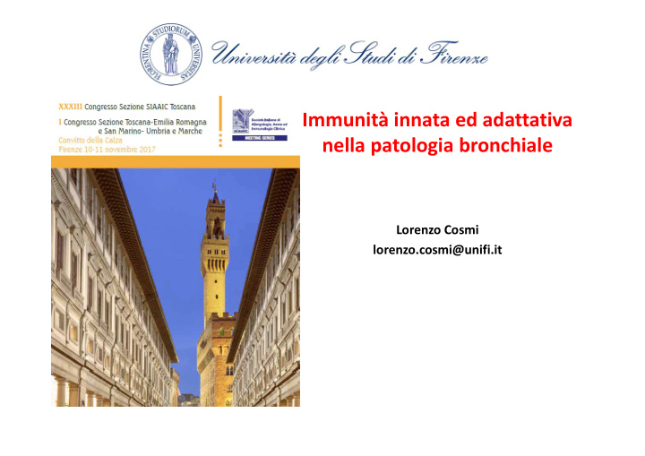 immunit innata ed adattativa nella patologia bronchiale