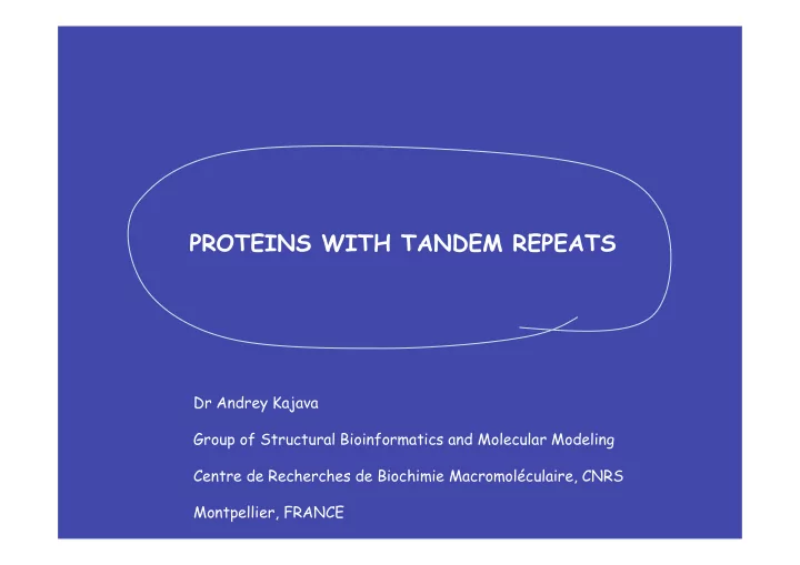proteins with tandem repeats
