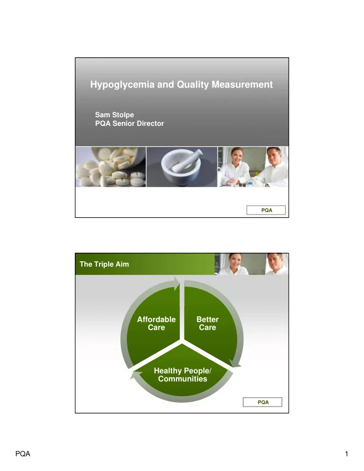 hypoglycemia and quality measurement