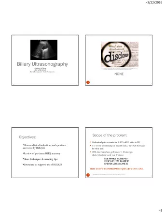 Biliary Ultrasonography  Kathleen OBrien