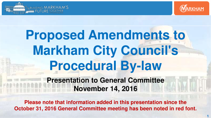 markham city council s procedural by law