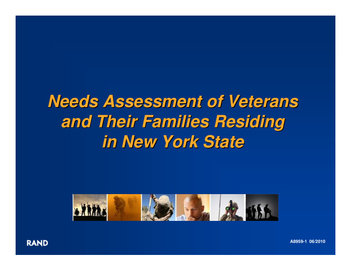 needs assessment of veterans needs assessment of veterans