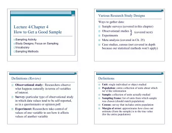 Margin of Error Example: Details of Binge drinking article  Because its almost never possible to