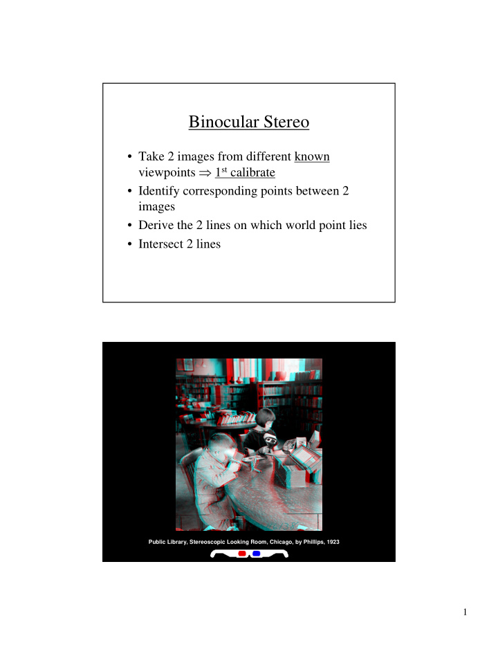 binocular stereo