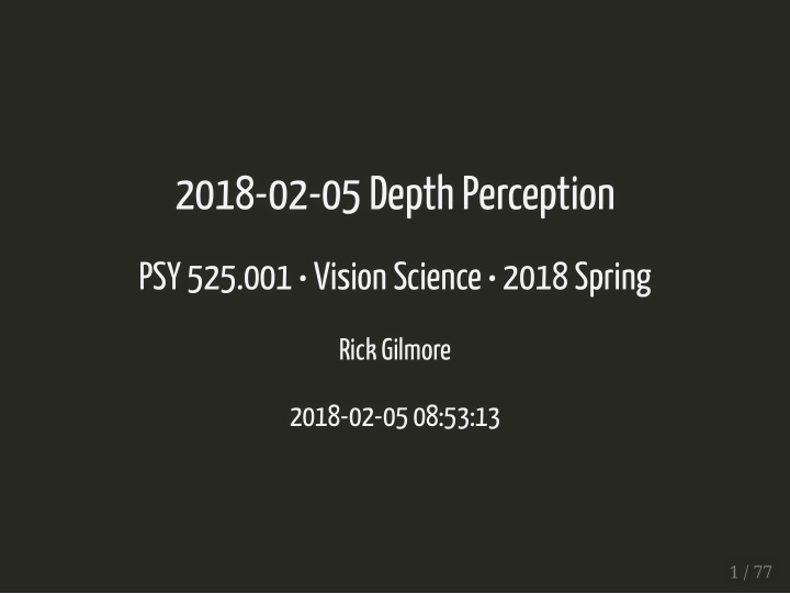 2018 02 05 depth perception
