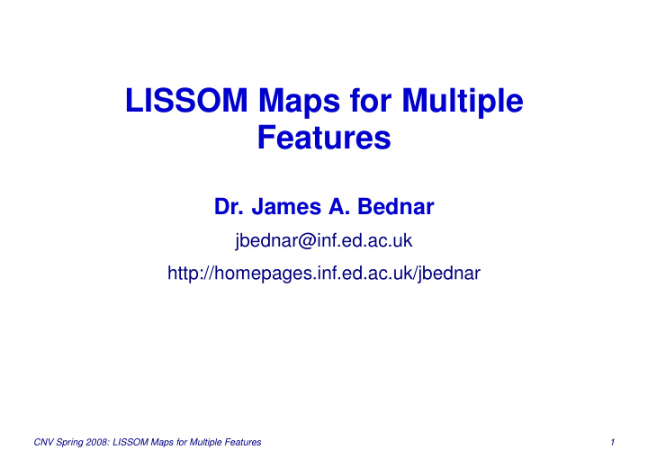 lissom maps for multiple features