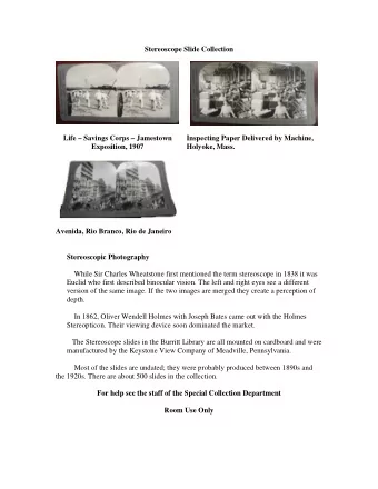 Stereoscope Slide Collection  Life  Savings Corps  Jamestown  Inspecting Paper Delivered by