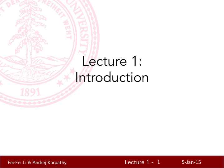 lecture 1 introduction