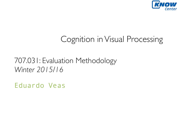 cognition in visual processing