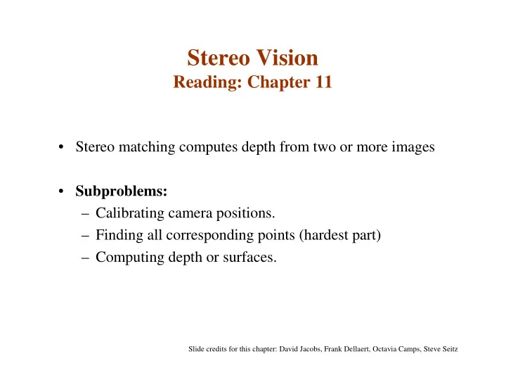 stereo vision