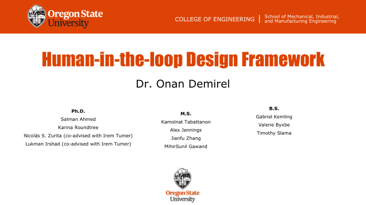 human in the loop design framework