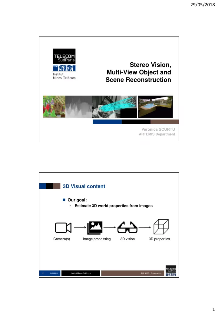 stereo vision multi view object and scene reconstruction