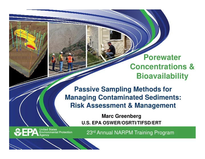 porewater concentrations bioavailability bioavailability