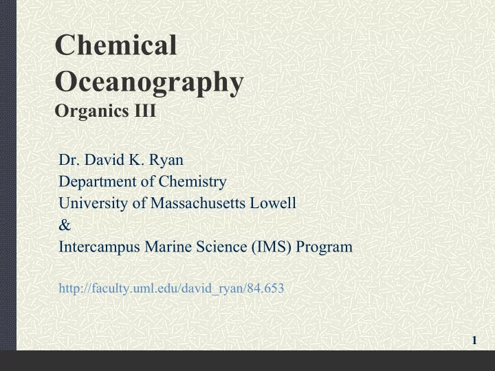 chemical oceanography