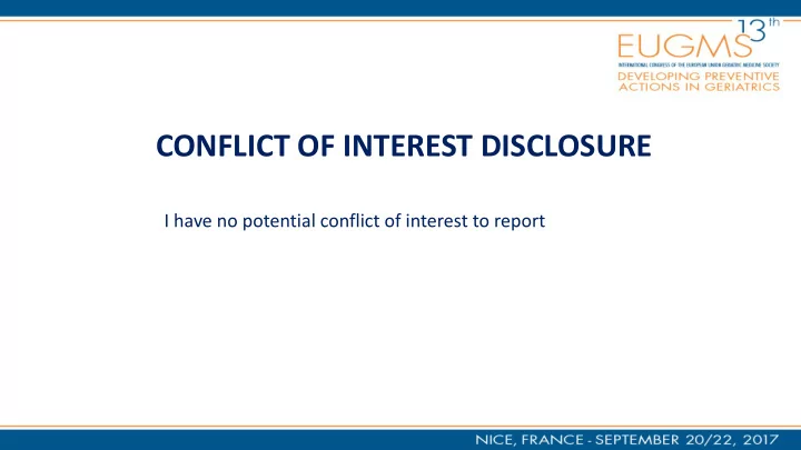 conflict of interest disclosure